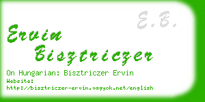 ervin bisztriczer business card